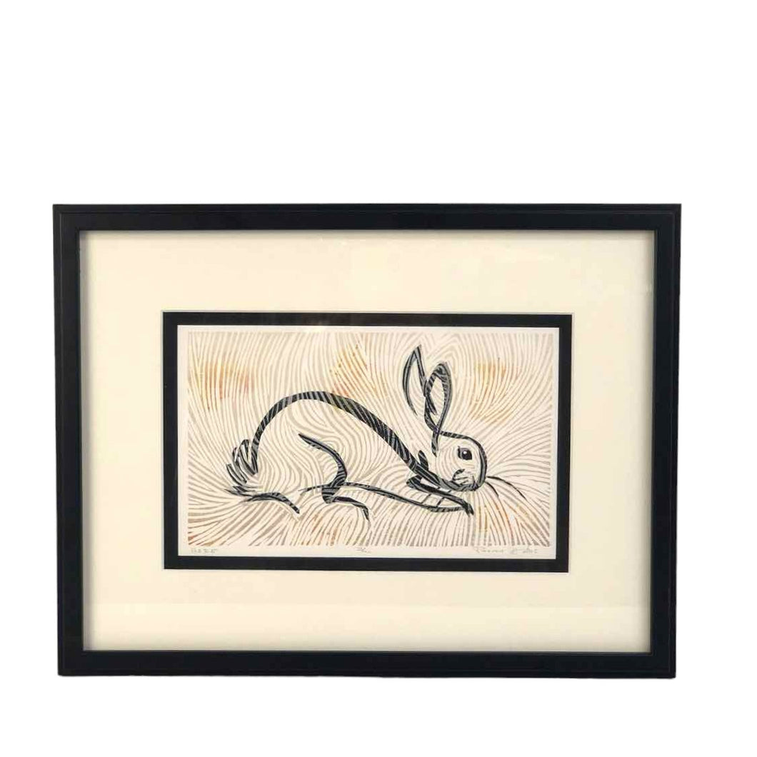 Hare Modern Woodblock Print