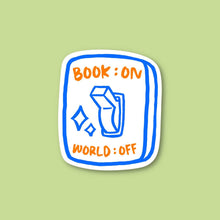 Load image into Gallery viewer, Book:On World:Off Sticker