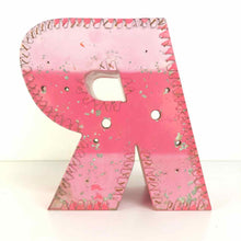 Load image into Gallery viewer, Pink Metal Sign Letter R