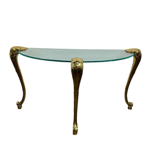 Brass Demilune Sofa Table
