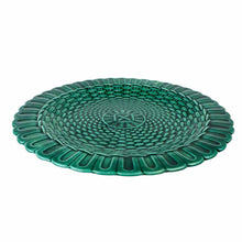 Load image into Gallery viewer, Green Majolica Basketweave Plate