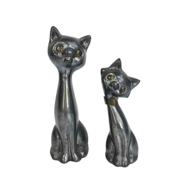 Modern Pewter Cats