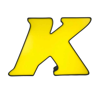 Yellow Italic Channel Letter K