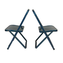 Load image into Gallery viewer, Blue Metal Folding Chairs