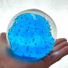 Load image into Gallery viewer, Blue Bubble Glass Paperweight