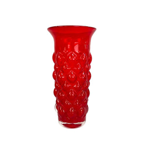 Red Bubble Glass Vase