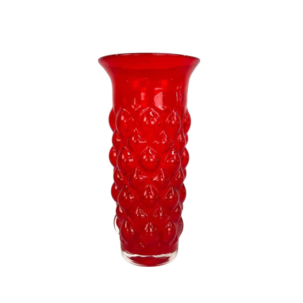 Red Bubble Glass Vase