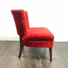 Load image into Gallery viewer, Crushed Red Velvet Chair