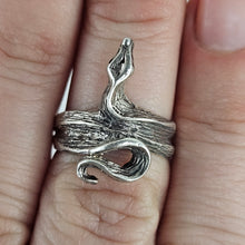 Load image into Gallery viewer, Textured Sterling Snake Ring