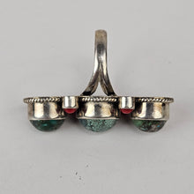 Load image into Gallery viewer, Turquoise &amp; Coral Statement Ring