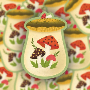 Merry Mushroom Canister Sticker