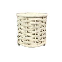 Load image into Gallery viewer, White Woven Rattan Planter