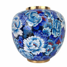 Load image into Gallery viewer, Blue Floral Cloisonne Jar