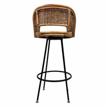Load image into Gallery viewer, Wicker &amp; Iron Stool