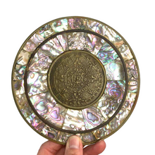 Load image into Gallery viewer, Abalone &amp; Brass Aztec Calendar
