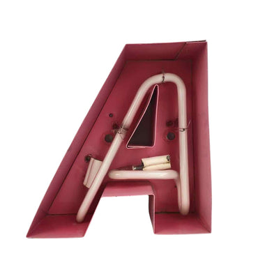 Pink Metal Sign Letter A
