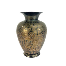 Load image into Gallery viewer, Engraved Floral Brass Vase