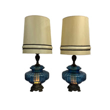 Load image into Gallery viewer, Huge Blue Glass Lamps