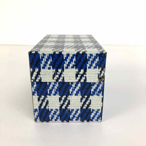 Blue Plaid Metal Box