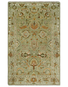 Green & Beige Oushak Rug