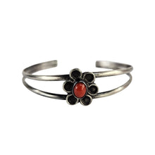 Load image into Gallery viewer, Oxidized Coral Flower Cuff