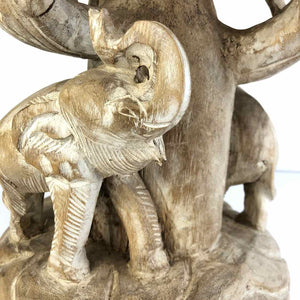 Carved Elephants Stool