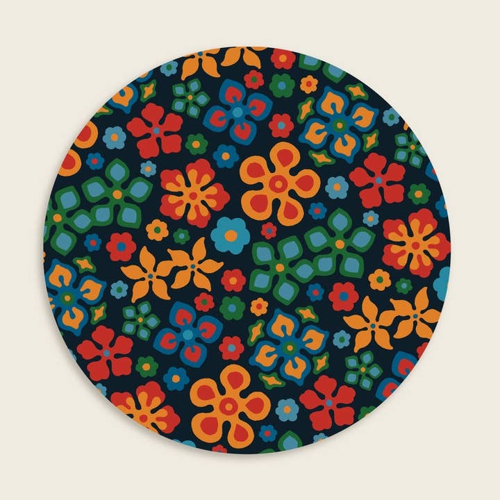 Round Floral Sticker