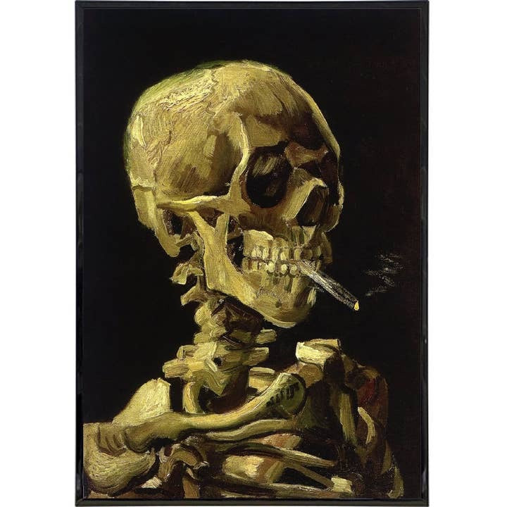 Smoking Skeleton Print
