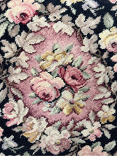 Load image into Gallery viewer, Black Floral 1930s Rug
