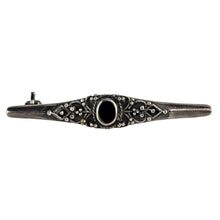 Load image into Gallery viewer, Sterling Silver &amp; Onyx Brooch