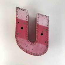 Load image into Gallery viewer, Pink Metal Sign Letter U
