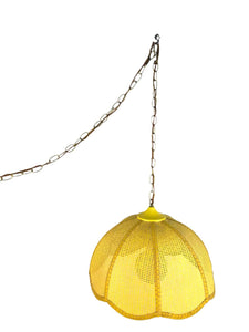 Yellow Woven Pendant Light