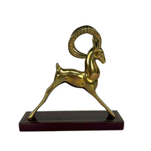 Load image into Gallery viewer, Brass Antelope on Wooden Base