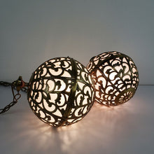Load image into Gallery viewer, Ornate Brass Swag Globe Pendants