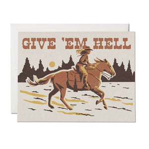 Give 'Em Hell Cowgirl Card