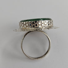 Load image into Gallery viewer, Round Green Statement Ring