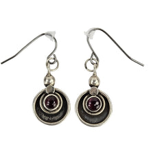Load image into Gallery viewer, Garnet Circle Earrings