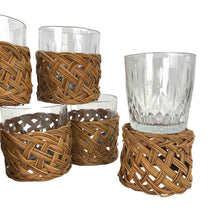 Load image into Gallery viewer, Lowball Glasses &amp; Wicker Caddies