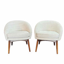 Load image into Gallery viewer, Modern White Barrel Chairs