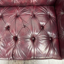 Load image into Gallery viewer, Burgundy Leather Chesterfield Sofa