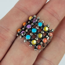 Load image into Gallery viewer, Multicolor Stone Grid Ring