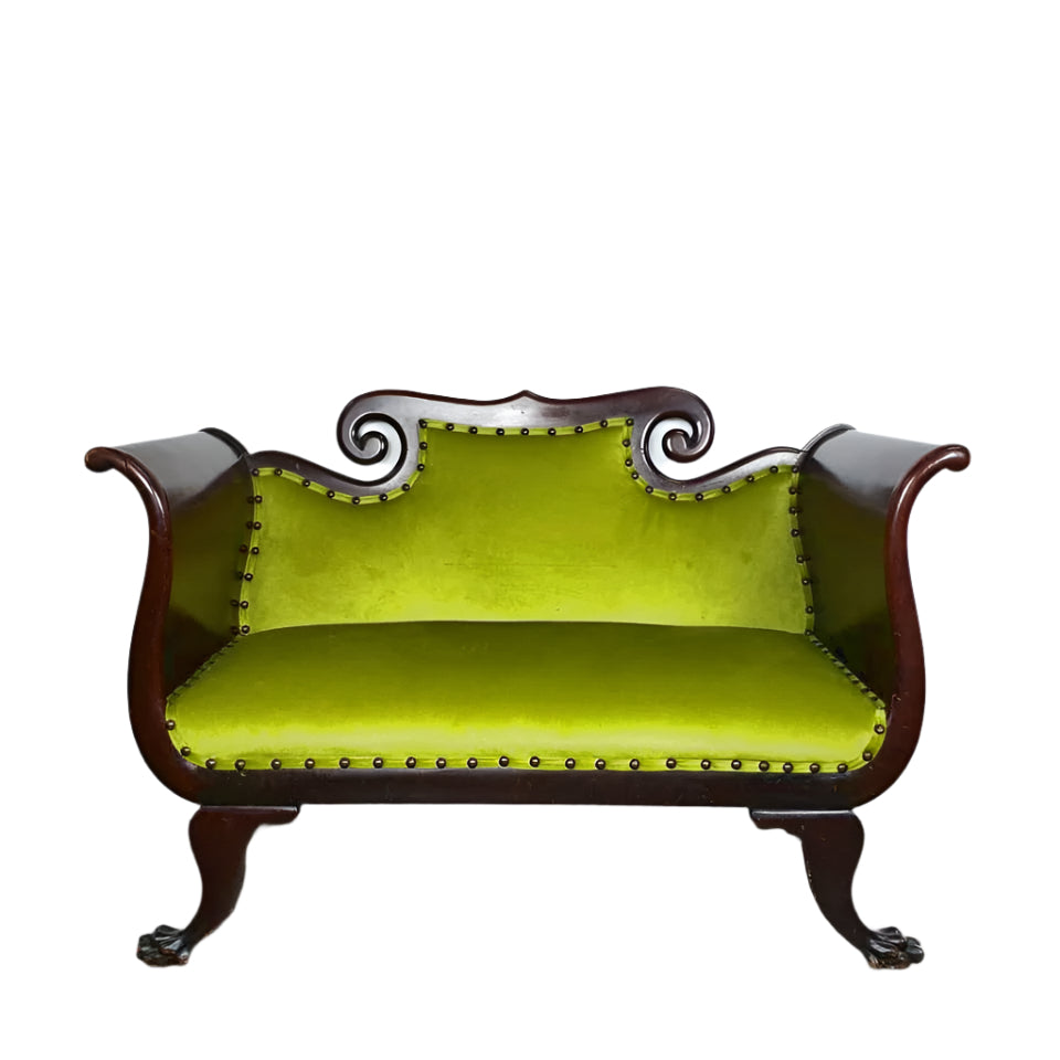 Antique settee new upholstery
