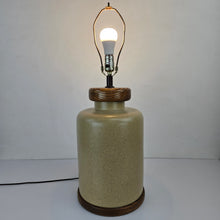 Load image into Gallery viewer, Modern Pottery &amp; Oak Lamp