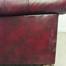 Load image into Gallery viewer, Burgundy Leather Chesterfield Sofa