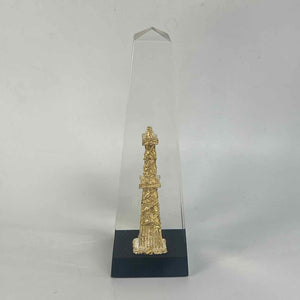 Lucite & Gold Metal Oil Rig