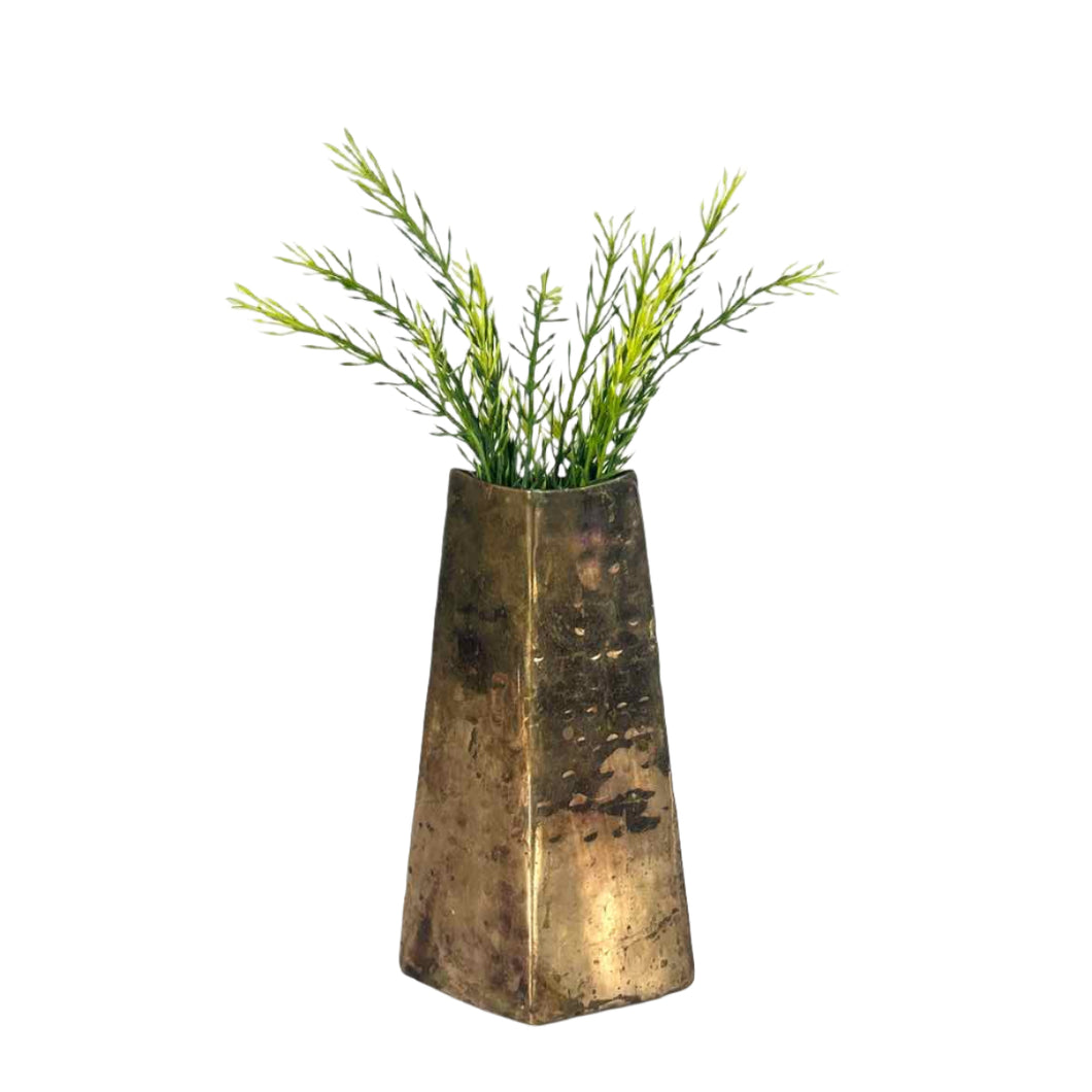 Hammered Brass Vase