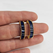 Load image into Gallery viewer, Blue &amp; Gold Earrings