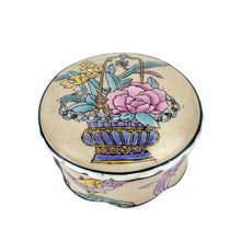 Load image into Gallery viewer, Round Floral Trinket Box