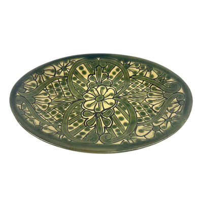 Green Floral Pottery Dish