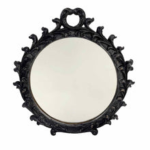 Load image into Gallery viewer, Ornate Black Round Mirror